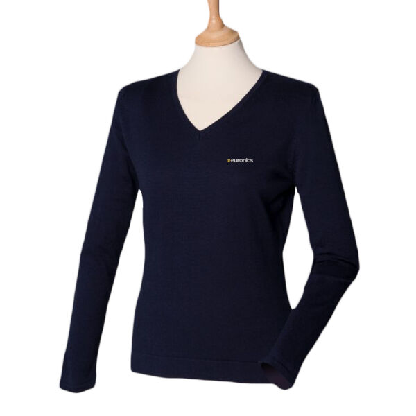 Ladies Cotton Acrylic V Neck Sweater Thumbnail